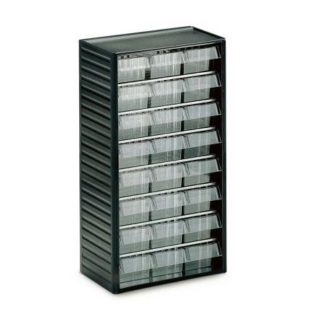 Skladovací jednotka se zásuvkami 24 Šedá Polypropylen Průhledné zásuvky 550 mm x 310mm x 180 mm Treston