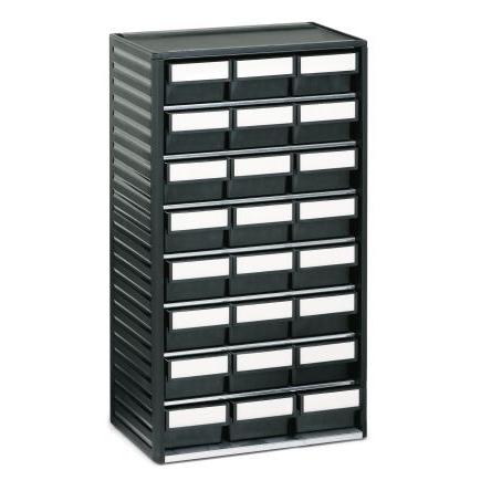 Skladovací jednotka se zásuvkami 24 Černá Polovodivý polypropylen 550 mm x 310mm x 180 mm Treston