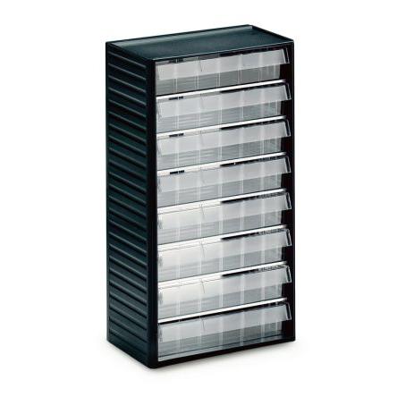 Skladovací jednotka se zásuvkami 8 Šedá Polypropylen Průhledné zásuvky 550 mm x 310mm x 180 mm Treston