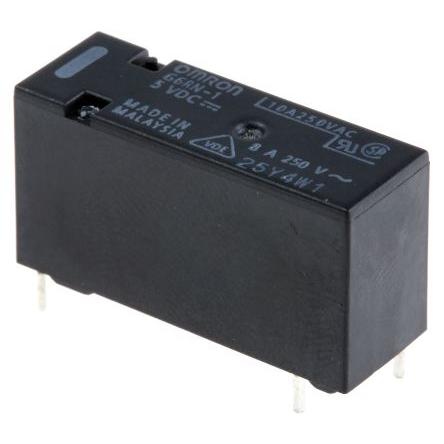 Omron Výkonové relé SPDT Montáž na plošný spoj 8A 5V dc G6RN