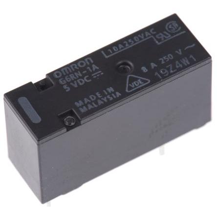 Omron Výkonové relé SPST Montáž na plošný spoj 8A 5V dc G6RN