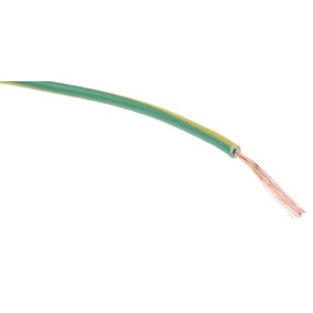Zapojovací vodič, typ kabelu: Třída 5 BS EN 60228, prameny vodičů: 16/0.2 mm, Zelená, Žlutá, 300V, 500 V 100 m