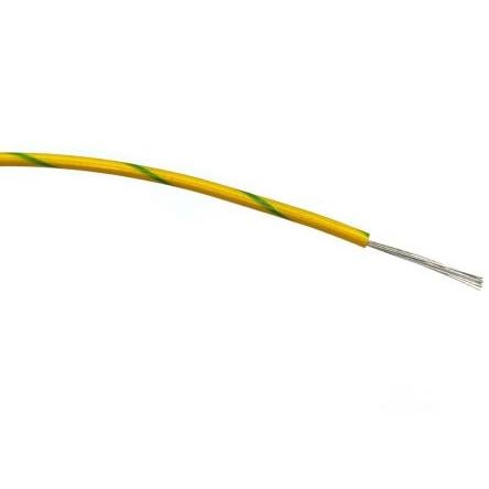 Zapojovací vodič, typ kabelu: Třída 5 BS EN 60228, prameny vodičů: 16/0.2 mm, Žlutá, Zelená, 1000V ac 100 m