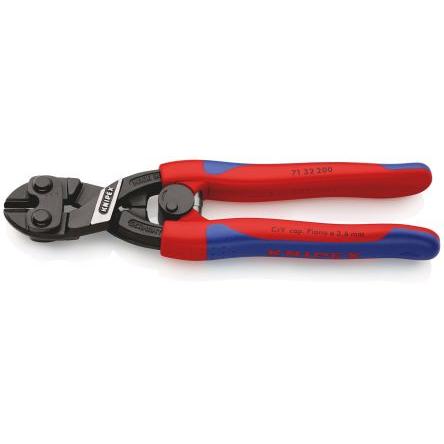 Kompaktní štípací kleště 71 32 200, celková délka: 200 mm, kapacita řezání: 6 mm, Vícesložková rukojeť Knipex