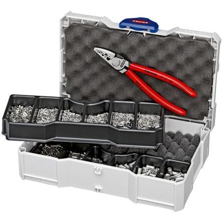 Knipex Sada krimpovacích svorek, obsahuje: Konektory, Krimpovací kleště, Koncové objímky kabelů, Krimpovací, Sada