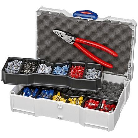 Knipex Sada krimpovacích svorek, obsahuje: Koncové objímky kabelů, konektory, krimpovací kleště, Krimpovací, Sada