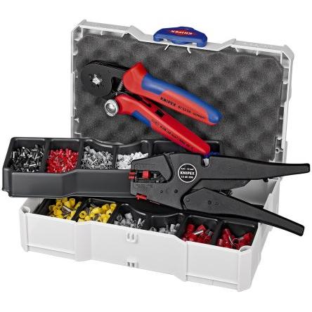 Knipex Sada krimpovacích svorek, obsahuje: Koncové objímky kabelů, konektory, krimpovací kleště, Krimpovací, Sada