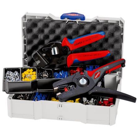 Knipex Sada krimpovacích svorek, obsahuje: Koncové objímky kabelů, konektory, krimpovací kleště, Krimpovací, Sada