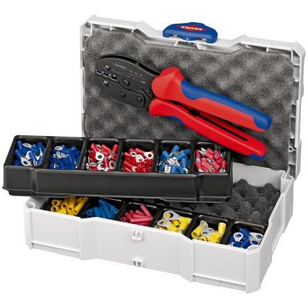 Knipex Sada krimpovacích svorek, obsahuje: Koncové objímky kabelů, konektory, krimpovací kleště, Krimpovací, Sada