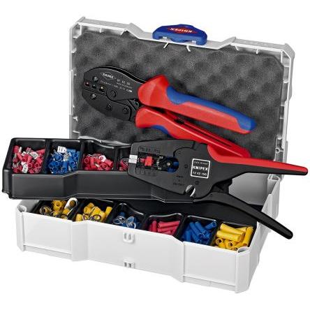 Knipex Sada krimpovacích svorek, obsahuje: Koncové objímky kabelů, konektory, krimpovací kleště, Krimpovací, Sada