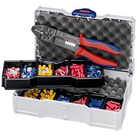 Knipex Sada krimpovacích svorek, obsahuje: Koncové objímky kabelů, konektory, krimpovací kleště, Krimpovací, Sada