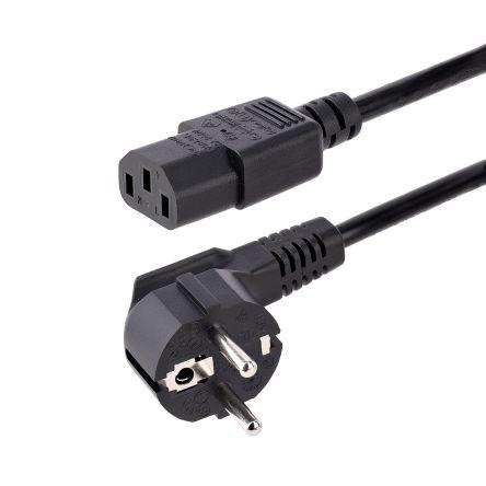 Napájecí kabel 1 m, Černá, A: CEE 7/7, B: IEC C13 Polyvinylchlorid, 250V ac StarTech.com