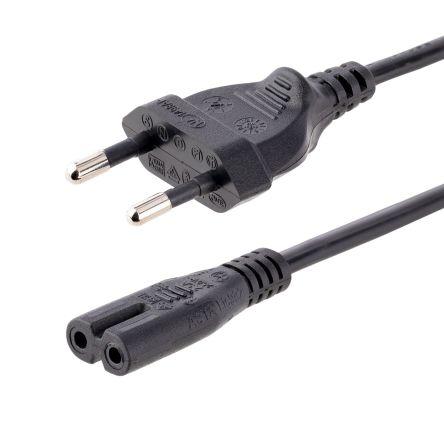 Napájecí kabel 2 m, Černá, A: CEE 7/16, B: IEC C7 Polyvinylchlorid, 250V ac StarTech.com