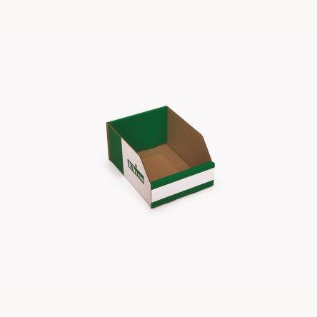 Odpadní koš barva Zelená, Bílá Lepenka 100 mm x 150 mm x 200 mm Kbins