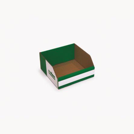Odpadní koš barva Bílá, Zelená Lepenka 100 mm x 200 mm x 200 mm Kbins