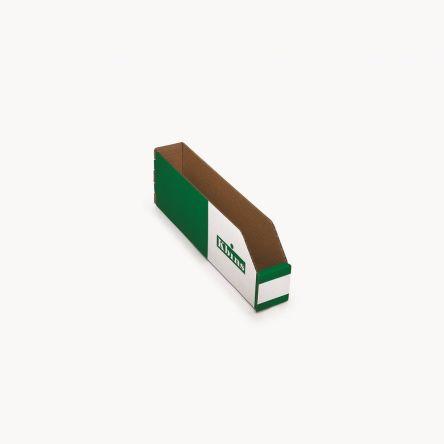 Odpadní koš barva Bílá, Zelená Lepenka 100 mm x 50 mm x 300 mm Kbins