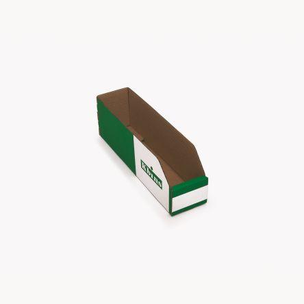 Odpadní koš barva Bílá, Zelená Lepenka 100 mm x 75 mm x 300 mm Kbins