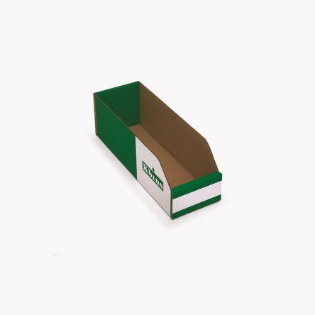 Odpadní koš barva Bílá, Zelená Lepenka 100 mm x 100 mm x 300 mm Kbins