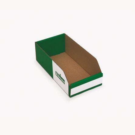 Odpadní koš barva Bílá, Zelená Lepenka 100 mm x 150 mm x 300 mm Kbins