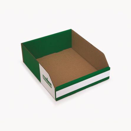 Odpadní koš barva Bílá, Zelená Lepenka 100 mm x 250 mm x 300 mm Kbins