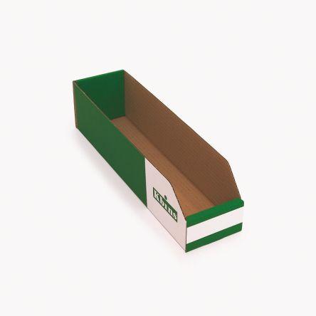 Odpadní koš barva Bílá, Zelená Lepenka 100 mm x 100 mm x 400 mm Kbins