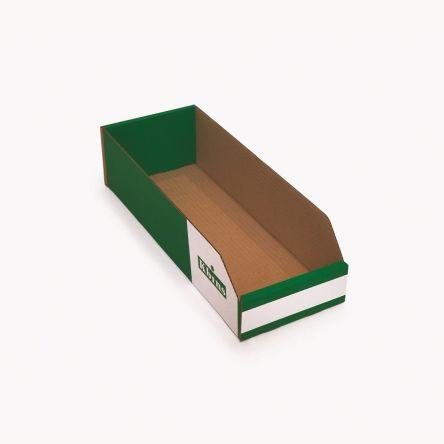 Odpadní koš barva Bílá, Zelená Lepenka 100 mm x 150 mm x 400 mm Kbins