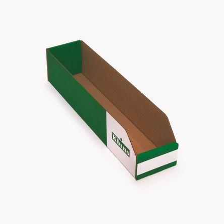 Odpadní koš barva Zelená, Bílá Lepenka 100 mm x 100 mm x 450 mm Kbins