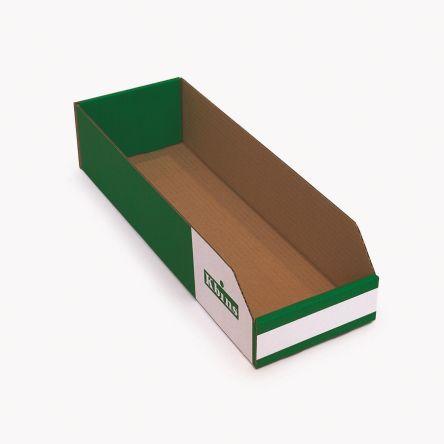 Odpadní koš barva Zelená, Bílá Lepenka 100 mm x 150 mm x 450 mm Kbins