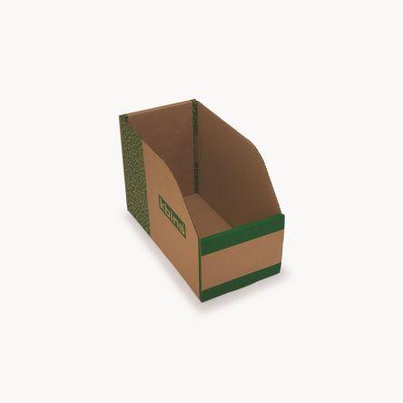 Odpadní koš barva Zelená, Bílá Lepenka 200 mm x 150 mm x 300 mm Kbins
