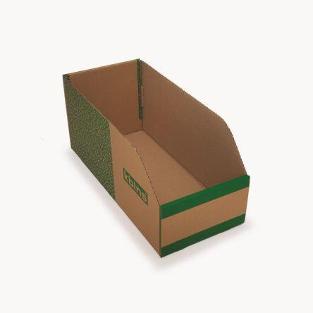 Odpadní koš barva Bílá, Zelená Lepenka 200 mm x 200 mm x 450 mm Kbins