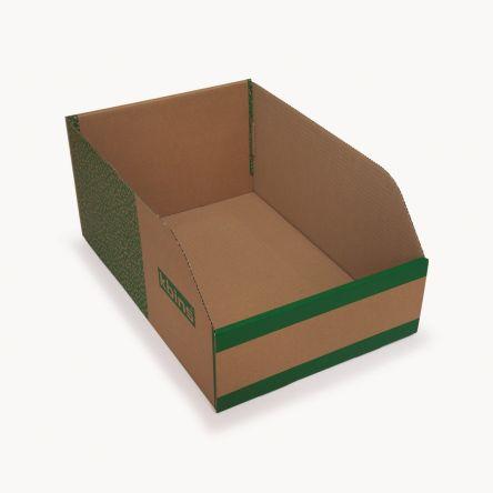 Odpadní koš barva Bílá, Zelená Lepenka 200 mm x 300 mm x 450 mm Kbins
