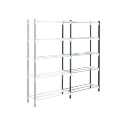 Rozšíření regálu, Ocelový plech 5policový barva Šedá 2 m x 1m 600 mm nosnost 230 kg Manorga
