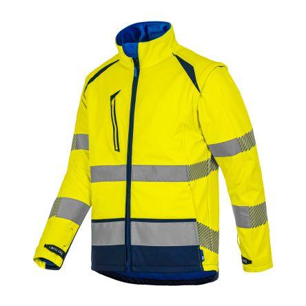 T2S BLOUSLGH01 Žlutá, Tmavomodrá Unisex Softshellová reflexní bunda XL