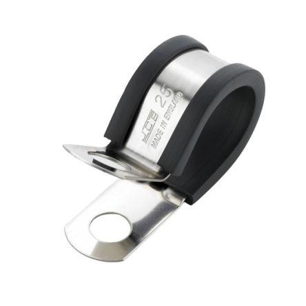 JCS Spona tvaru P 44 mm (vnitřní prům.), Černá, Nerezová ocel 304