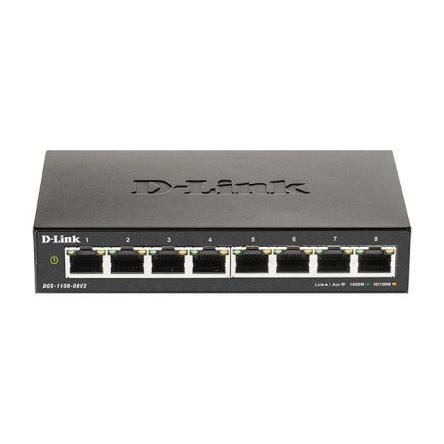 Chytrý spínač, model: 8-Port Gigabit Smart Managed Switch 8portový 10Mbps, 100 Mbps, 1000 Mbps D-Link Inteligentní