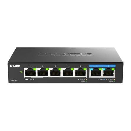 Síťové přepínače, model: 7-Port Multi-Gigabit Unmanaged Switch 7portový D-Link Neřízený