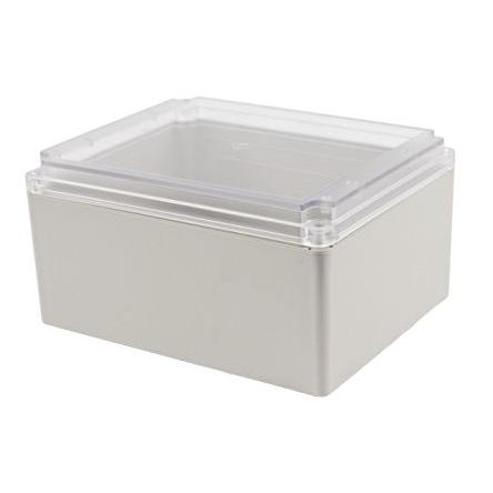 Hammond Univerzální skříň, řada: RP IP65 barva Světle šedá barva Čirá ABS 254 mm 130 mm 204 mm Pryž