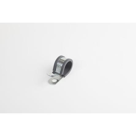JCS Spona tvaru P 32 mm (vnitřní prům.), Šedá, Vysokoteplotní termoplastický vulkanizát, Nerezová ocel 304