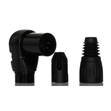 RS PRO Konektor XLR, barva Černá, počet kontaktů: 4, orientace těla: Pravý úhel Vnější, Kabel, 50V