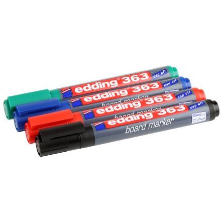 Značkovač na bílé tabule Sekáč hrot 363/4S 4 ks, Různé 1 to 5 mm Edding