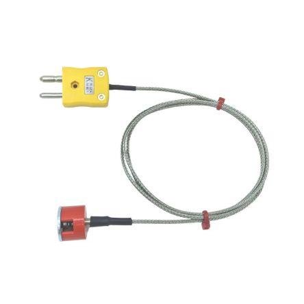 Knoflíkový magnet termočlánek Magnet Thermocouple 1 m kabel typ K Nerezová ocel 1 m sonda, -50 °C 19.1 mm na 250 °C