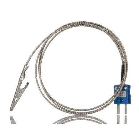 Termočlánek s krokosvorkou RS PRO 1 m kabel typ K Nerezová ocel 1 m sonda, -50 °C na 250 °C JIS RS PRO