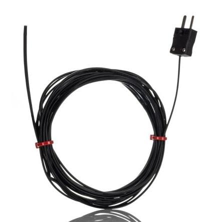 Hermeticky uzavřený termočlánek RS PRO 5 m kabel typ J Perfluoralkoxyalkan 5 m sonda, -75 °C na 260 °C IEC, RoHS