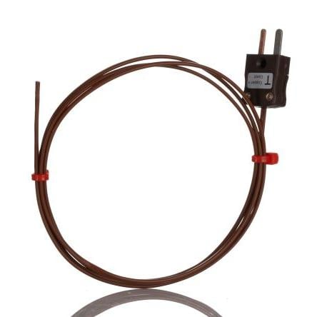 Hermeticky uzavřený termočlánek RS PRO 1 m kabel typ Typ T Perfluoralkoxyalkan 1 m sonda, -75 °C na 260 °C IEC, RoHS