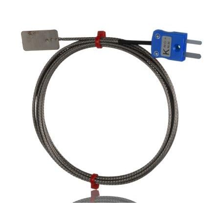 Listový termočlánek Flat Thermocouple 1 m kabel typ K Nerezová ocel 1 m sonda, -50 °C 13 mm na 350 °C JIS RS PRO