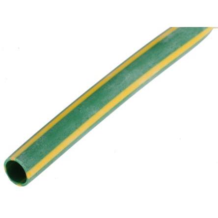 RS PRO Teplem smrštitelné bužírky průměr 4.8 mm Žlutá, Zelená smršťovací poměr 2:1 Polyolefin 1.2m