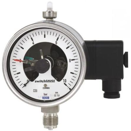 Tlakoměr Procesní 14028103 100 mm G 1/2 Nerezová ocel, 200 °C 10 bar 0 bar WIKA