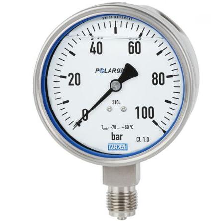 Tlakoměr 48778170 100 mm G 1/2 Nerezová ocel, 100 °C 140 bar 0 bar WIKA