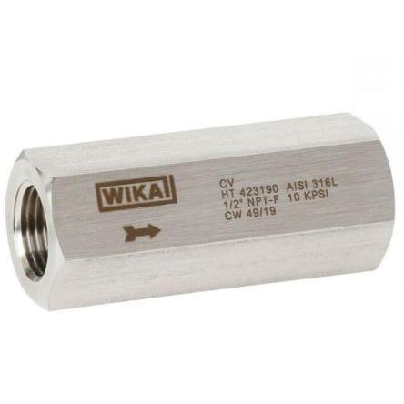 WIKA Hydraulický zpětný ventil Nerezová ocel, Jednoduchý 48791536, max. tlak: 10000 psi Rovný NPT 1.38 bar