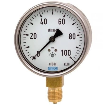 Tlakoměr Procesní 47397569 63 mm G 1/4 Nerezová ocel 25 mbar 0 mbar WIKA
